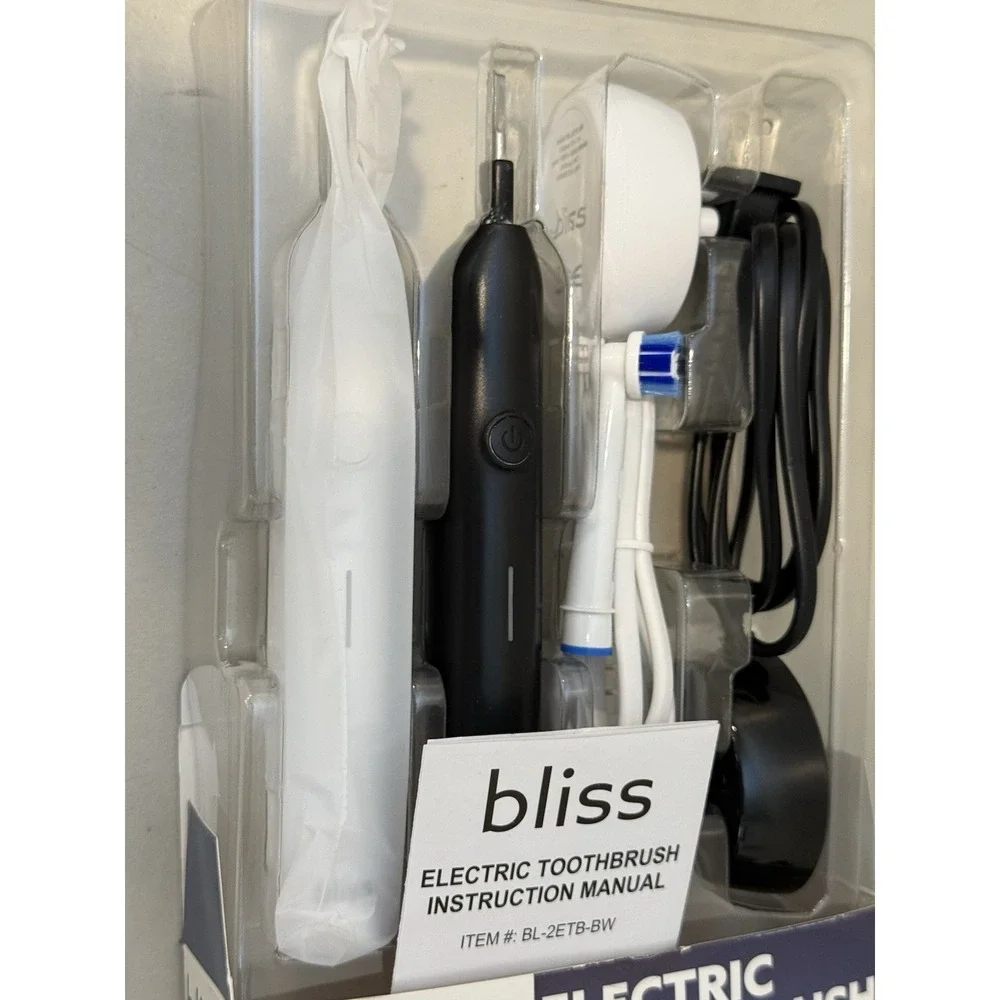 Bliss Electric Toothbrush Set 2. Black & White. Compatible With Oral-Brush Head